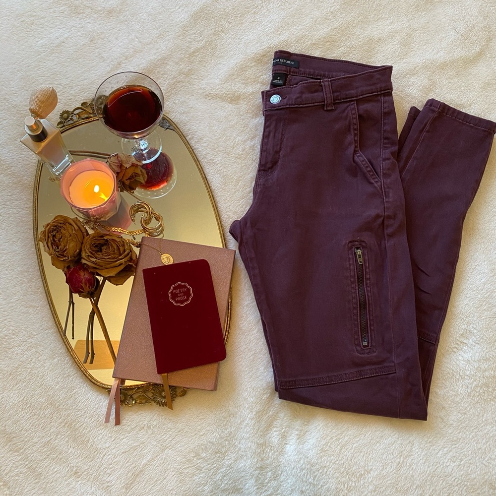 Purple straight cargo pants